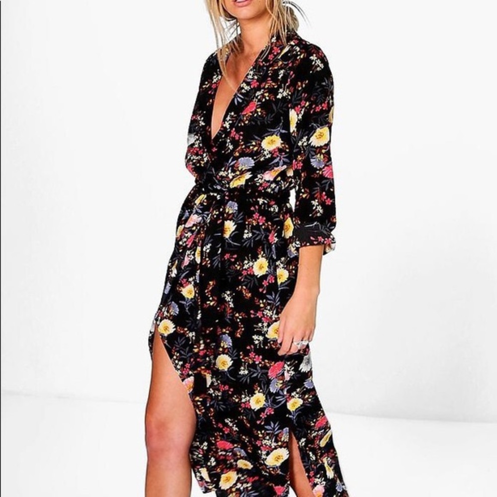 NWT Floral print Maxi shirt dress